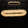 IQ2853 OVAL CLEAR GEODE QUARTZ CRYSTAL CHANDELIER