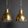 IQ2881 DANISH PAIR OF BRASS CARGO SHIP LIGHTS