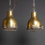 IQ2881 DANISH PAIR OF BRASS CARGO SHIP LIGHTS