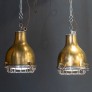 IQ2881 DANISH PAIR OF BRASS CARGO SHIP LIGHTS