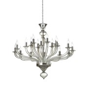 IQ3499 GRAY 18-LIGHT MURANO GLASS CHANDELIER