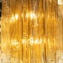 IQ3703 MID-CENTURY MODERN RECTILINEAR HAND BLOWN SMOKED AMBER GLASS MOSAIC BY MAZZEGA