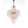IQ3714 1960 GERMANY PALWA CHANDELIER CRYSTAL RODS & GILT BRASS BY CHRISTOPH PALME