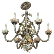 IQ3729 MID CENTURY HAND MADE SEASHELL ENCRUSTED CHANDELIER
