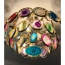 IQ3864 MULTI COLOR AGATE SLICE CHANDELIER WITH BRASS ENCLOSURE