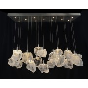 IQ3883 MOONLIGHT SONATA: SELENITE PANE TWENTY-NINE-LIGHT HORIZONTAL CHANDELIER