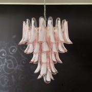 IQ3896 MURANO CHANDELIER WITH 52 PINK GLASS PETALS