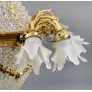 IQ3972 LARGE AND IMPRESSIVE LATE 19TH CENTURY GILT BRONZE AND BEADED BASKET CHANDELIER