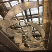IQ4016 LUXURY LARGE PROJECT CHANDELIERR GLASS SILK RIBBON