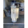 IQ4038 LARGE ART DECO GEOMETRIC LEADED GLASS CHANDELIER WITH FAN TOP