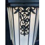 IQ4038 LARGE ART DECO GEOMETRIC LEADED GLASS CHANDELIER WITH FAN TOP