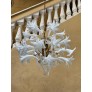 IQ4040 MID-CENTURY MODERN CHANDELIER WITH MURANO GLASS FLOWERS