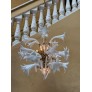IQ4040 MID-CENTURY MODERN CHANDELIER WITH MURANO GLASS FLOWERS