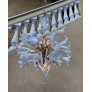 IQ4040 MID-CENTURY MODERN CHANDELIER WITH MURANO GLASS FLOWERS