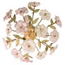 IQ4041 MURANO VINTAGE CEILING LIGHT PINK AND WHITE FLOWERS