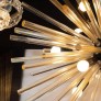 IQ4045 MODERNIST HAND BLOWN MURANO 24 KT GOLD TRANSLUCENT GLASS & BLACK ENAMEL SPUTNIK CHANDELIER
