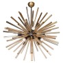 IQ4045 MODERNIST HAND BLOWN MURANO 24 KT GOLD TRANSLUCENT GLASS & BLACK ENAMEL SPUTNIK CHANDELIER