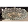 IQ4046 MODERN MURANO GLASS FONTANA GREEN ICE BLOCK DISC CHANDELIER