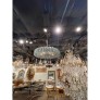 IQ4046 MODERN MURANO GLASS FONTANA GREEN ICE BLOCK DISC CHANDELIER