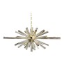 IQ4049 CONTEMPORARY TRANSPARENT “TRIEDRO” MURANO GLASS OVAL SPUTNIK CHANDELIER