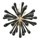 IQ4056 CONTEMPORARY BLACK MURANO GLASS “DROPS” SPUTNIK CHANDELIER