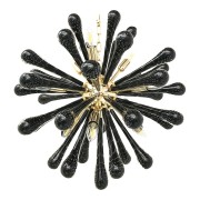 IQ4056 CONTEMPORARY BLACK MURANO GLASS “DROPS” SPUTNIK CHANDELIER