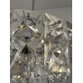 IQ4089 GERMAN MIDCENTURY LARGE CRYSTAL CHROMED METAL CHANDELIER