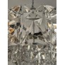 IQ4089 GERMAN MIDCENTURY LARGE CRYSTAL CHROMED METAL CHANDELIER