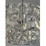 IQ4089 GERMAN MIDCENTURY LARGE CRYSTAL CHROMED METAL CHANDELIER