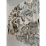 IQ4089 GERMAN MIDCENTURY LARGE CRYSTAL CHROMED METAL CHANDELIER