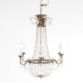 IQ4123 ANTIQUE ITALIAN DRAPED PRISM SIX LIGHT CHANDELIER CIRCA 1930