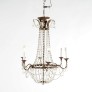 IQ4123 ANTIQUE ITALIAN DRAPED PRISM SIX LIGHT CHANDELIER CIRCA 1930