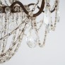 IQ4123 ANTIQUE ITALIAN DRAPED PRISM SIX LIGHT CHANDELIER CIRCA 1930