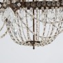 IQ4123 ANTIQUE ITALIAN DRAPED PRISM SIX LIGHT CHANDELIER CIRCA 1930