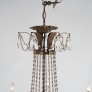 IQ4123 ANTIQUE ITALIAN DRAPED PRISM SIX LIGHT CHANDELIER CIRCA 1930