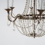 IQ4123 ANTIQUE ITALIAN DRAPED PRISM SIX LIGHT CHANDELIER CIRCA 1930