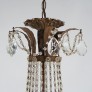IQ4123 ANTIQUE ITALIAN DRAPED PRISM SIX LIGHT CHANDELIER CIRCA 1930