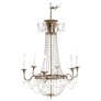 IQ4123 ANTIQUE ITALIAN DRAPED PRISM SIX LIGHT CHANDELIER CIRCA 1930