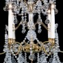IQ4132 A CUT-GLASS AND GILT-BRONZE SIX-LIGHT CHANDELIER