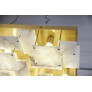 IQ4150 GLUSTIN LUMINAIRES CREATION BRASS AND ALABASTER TILES CEILING LAMP