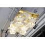 IQ4150 GLUSTIN LUMINAIRES CREATION BRASS AND ALABASTER TILES CEILING LAMP