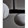 IQ4151 ELONGATED BRASS AND ALABASTER CHANDELIER