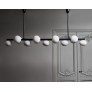 IQ4151 ELONGATED BRASS AND ALABASTER CHANDELIER