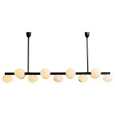 IQ4151 ELONGATED BRASS AND ALABASTER CHANDELIER