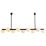 IQ4151 ELONGATED BRASS AND ALABASTER CHANDELIER