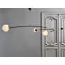 IQ4152 BRASS AND ALABASTER THREE GLOBES MOBILE CHANDELIER