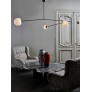 IQ4152 BRASS AND ALABASTER THREE GLOBES MOBILE CHANDELIER