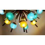 IQ2466 TURQUOISE GOLD MURANO GLASS CHANDELIER
