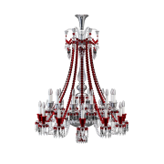 JR2037 Zenith Clear and Red Chandelier