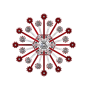 JR2037 Zenith Clear and Red Chandelier